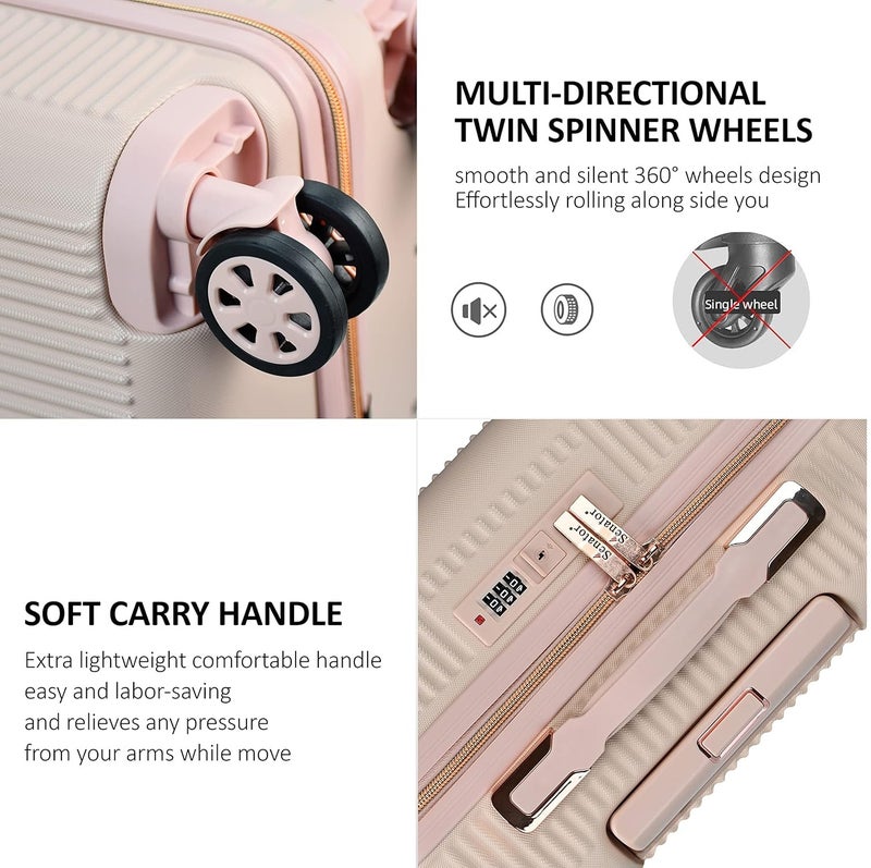 سيناتور حقيبة سفر كبيرة جداً بعجلات مزدوجة وقفل  بلون وردي حليبي - Image 5